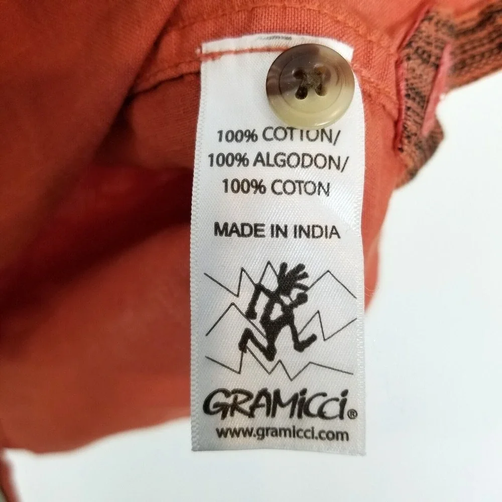 Gramicci Men Short Sleeve Button Down Shirt Sz M Burned Orange Short Sleeve - Picture 7 of 7